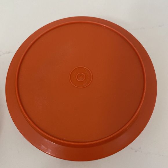 Lot of 2 Vintage‎ Tupperware #1207-44 Orange Seal N Serve Plate N' Bowl Combo - Picture 5 of 9